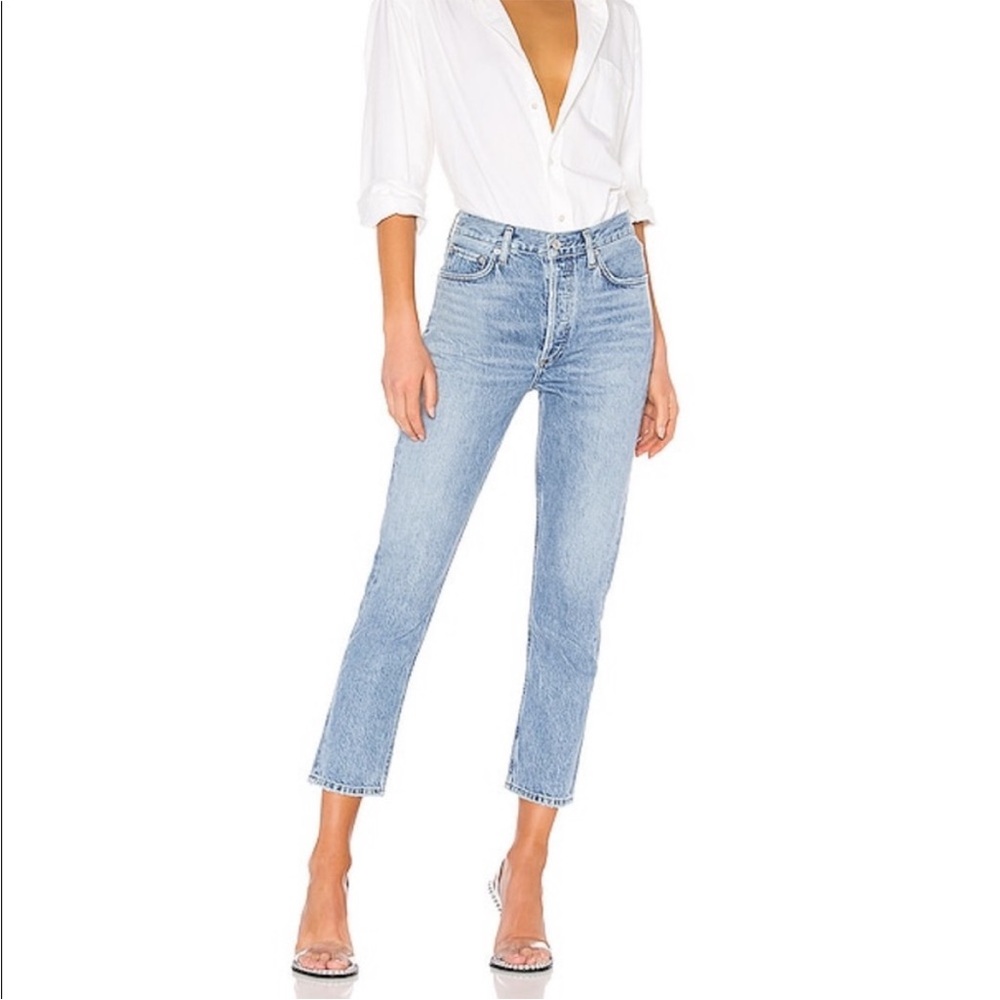 Agolde Riley High Rise Straight Crop Jeans